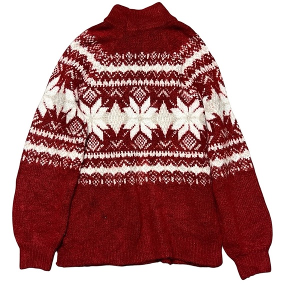 Vintage Y2K Abercrombie And Fitch Red Snowflake Sweater Size Small - Picture 1 of 5